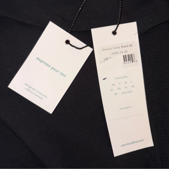 Neon Buddha Black Multi-Textured Cowl Neck Tunic with Functioning Pocket… - Picture 7 of 8